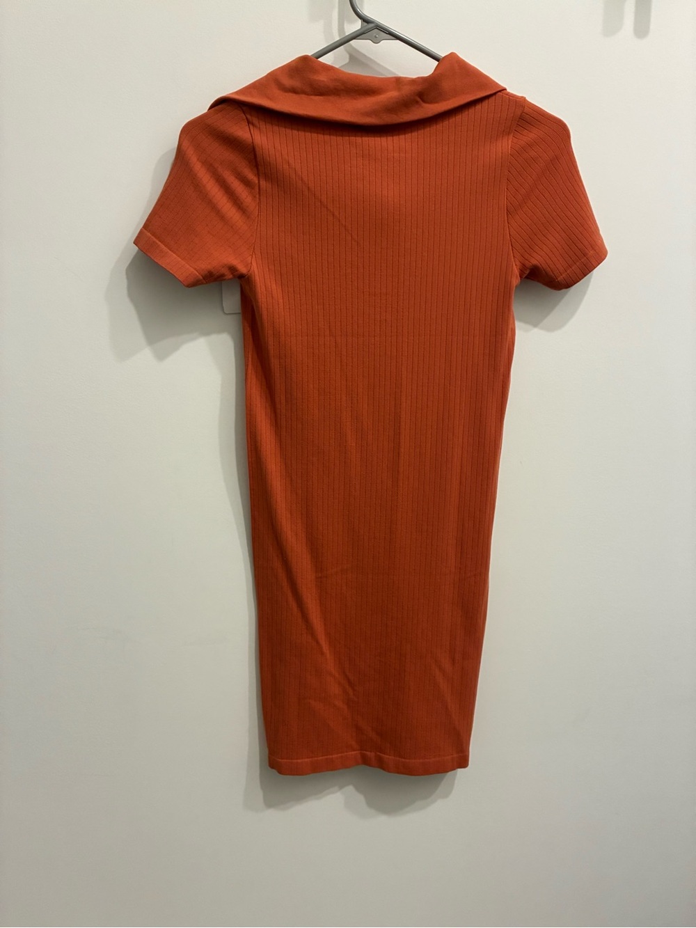 Poof! Rust Orange Ribbed Mini Dress - Picture 4 of 5